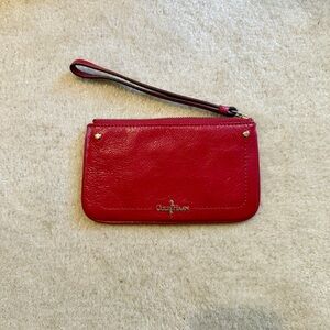Cole Haan Vintage Red Leather Wristlet with Strap and Zipper- Excellent Conditon